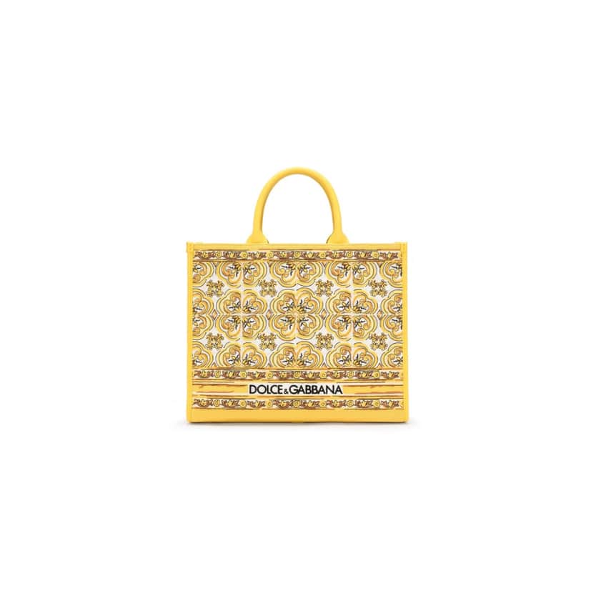Majolica shopper in cotton canvas
