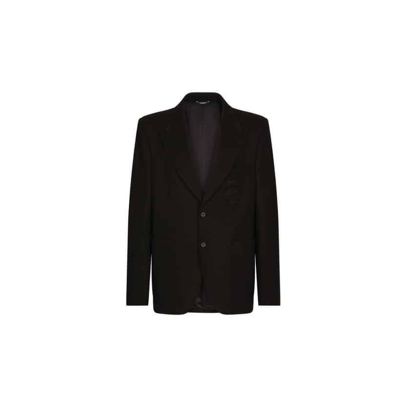 Stretch jersey jacket with heraldic patch
