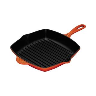 Square grill pan - Cast iron, size 26 cm, colour: stove red or black | Outlet price € 125,30
