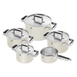 ZWILLING Pure cooking pot set | 5 pieces, B-stock, ivory white or stainless steel