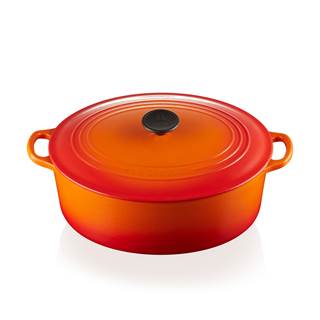 Oval roasting pan - Cast iron, 31 cm, colour: stove red or black | Outlet price € 297,50