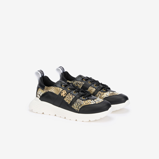 Prix outlet €228 - Baskets noires logo doré