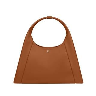 Adara shoulder bag, large | available in marzipan beige, crimson red and cognac brown